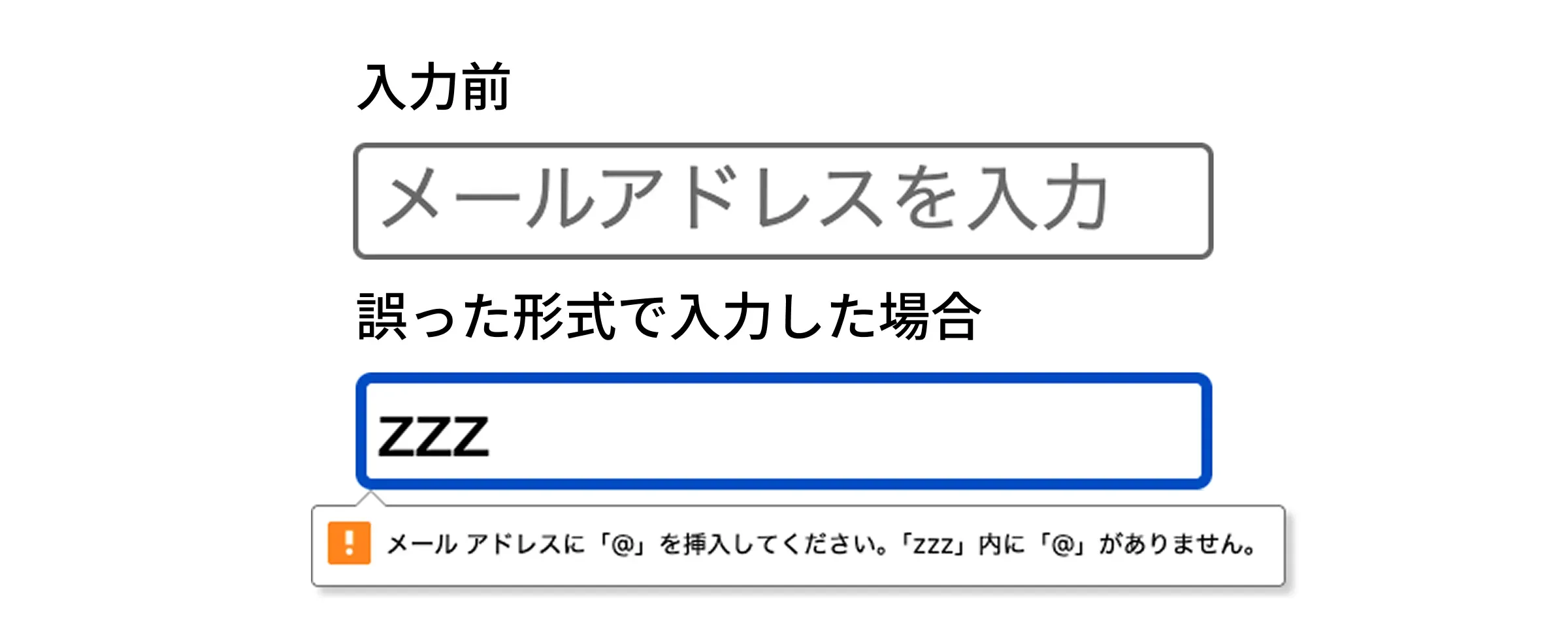 input type emailの見え方