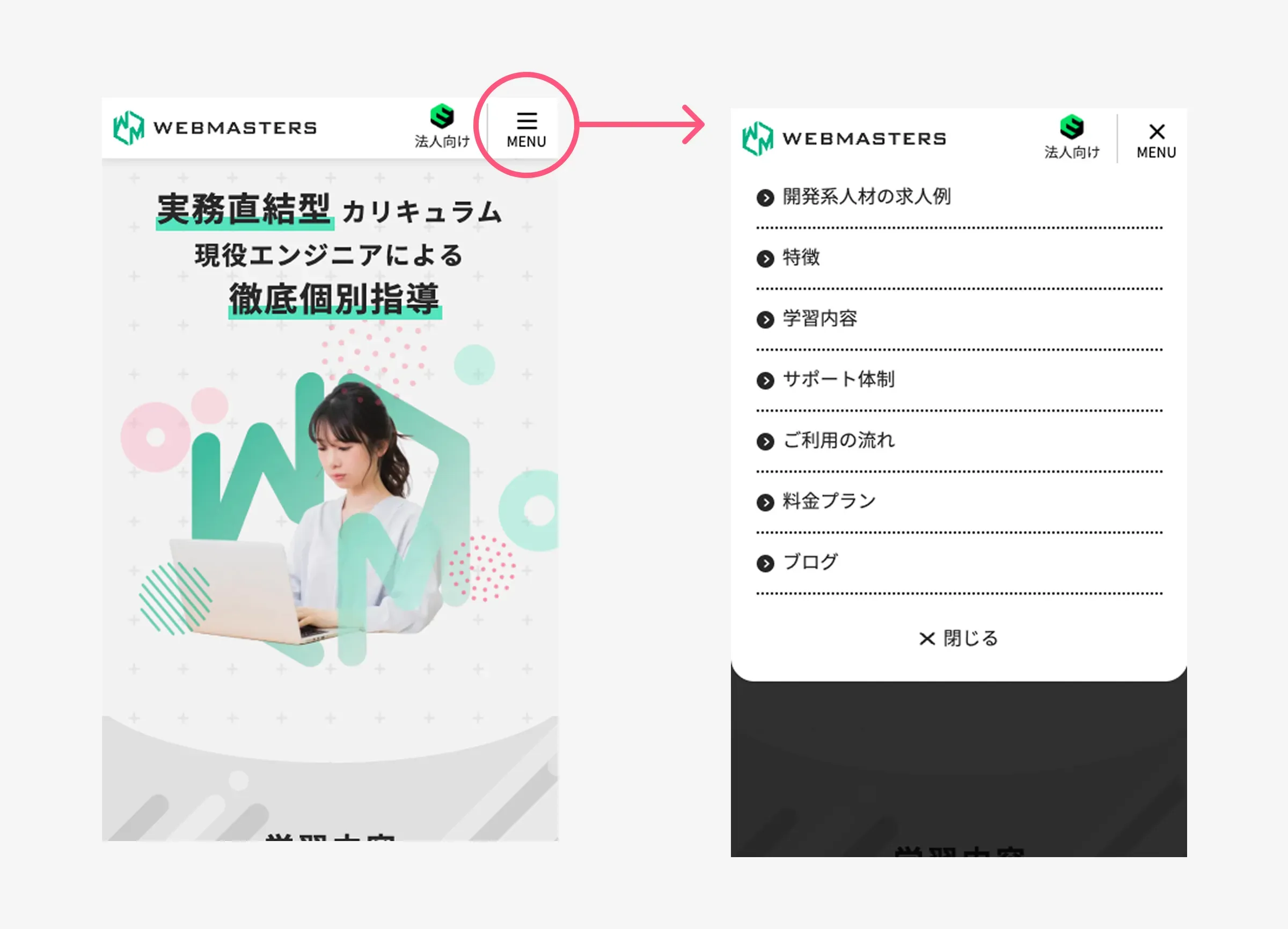 ハンバーガーメニューの基本構造