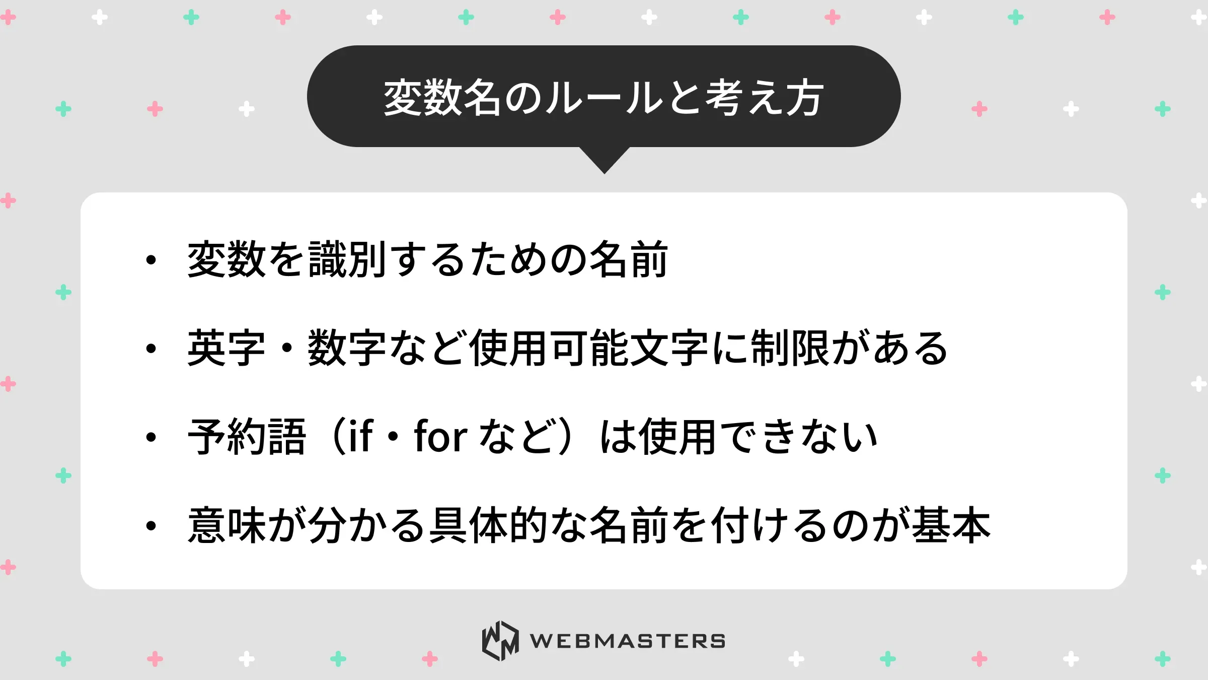 変数名のルールと考え方